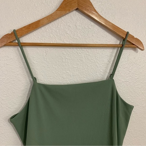 H&M Light Olive Green 90s Style Slip Dress Size S - Picture 3 of 9